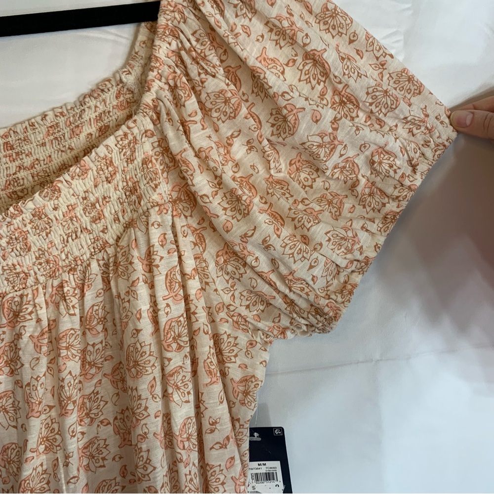 NWT Lucky Brand Neutral Floral Off-Shoulder Blouse, size XXL - Picture 5 of 10